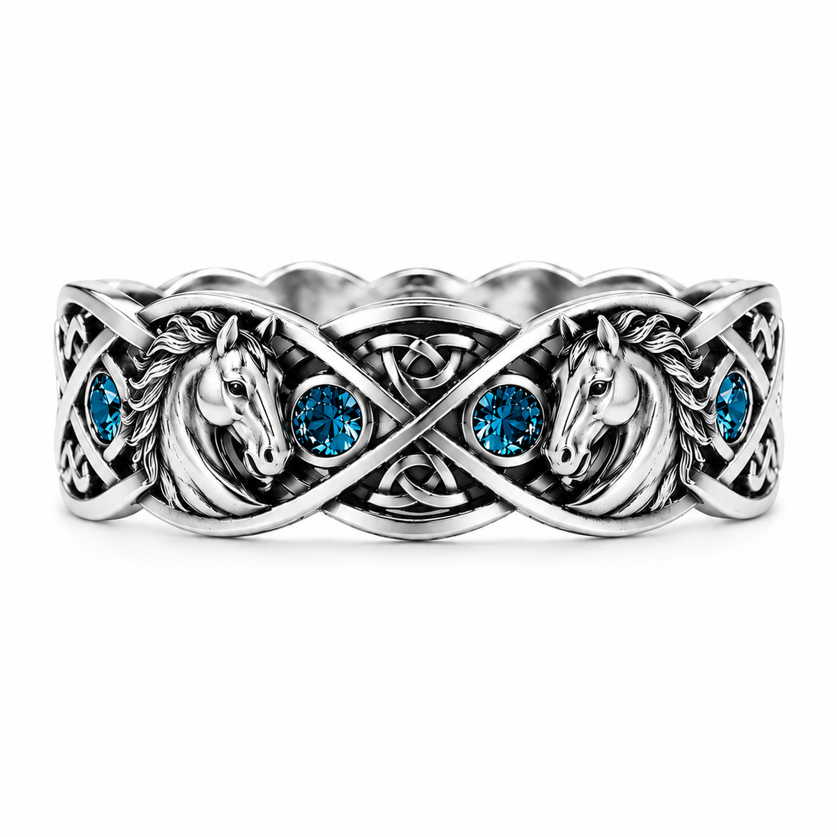 Blue Sapphire Horse Ring