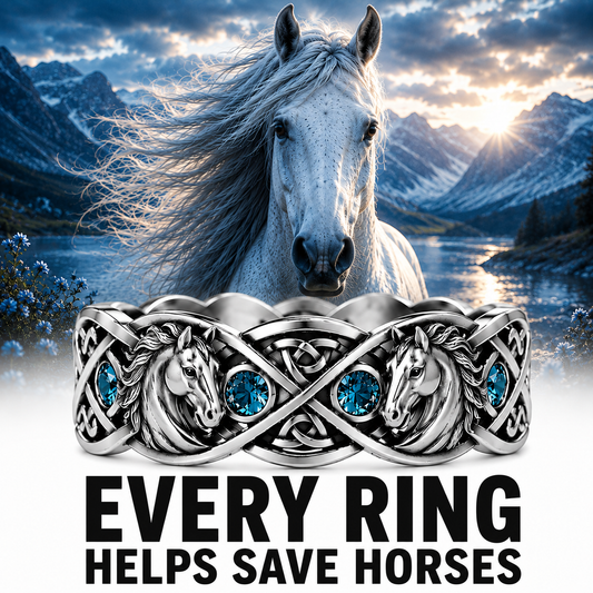 Blue Sapphire Horse Ring